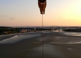View from the tower crane at the south cofferdam – July 2015