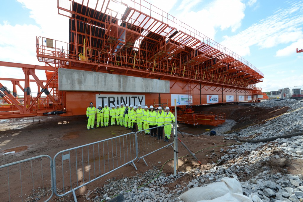 Europe's longest bridge-building machine named 'Trinity' in special ceremony